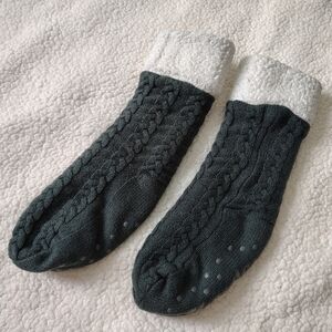 Huggle Cozy Dark Blue Sherpa-lined Slipper Socks